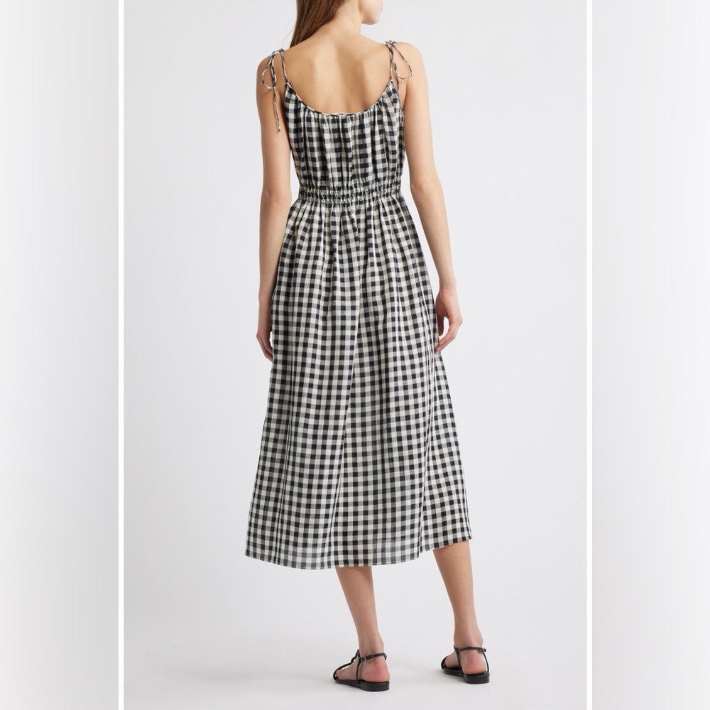 Doen Leslie Gingham Pleated Maxi Dress in Marilyn Plaid, Size Small - Picture 3 of 10